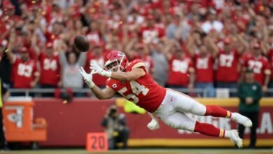 a high action photo of leo chenal (no. 54) - Image generated by AI for representational purposes.