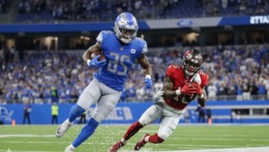 jahmyr gibbs diving across the goal line - Image generated by AI for representational purposes.