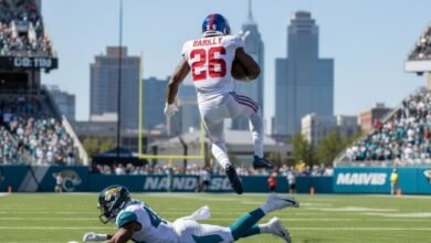 action shot of saquon barkley - Image generated by AI for representational purposes.