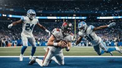 crisp action shot of cade otton in the end zone - Image generated by AI for representational purposes.