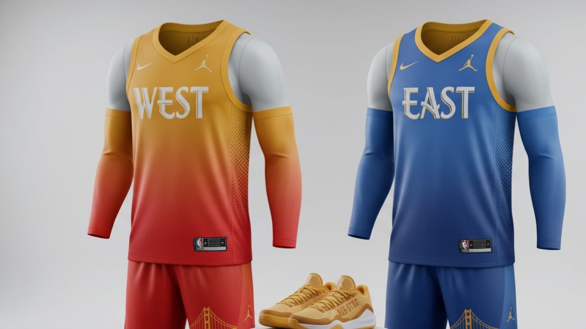 nba reveals 2025 all star jerseys with a golden glow - Image generated by AI for representational purposes.